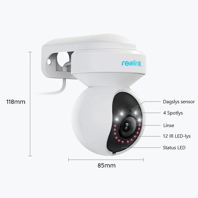 Reolink E560 4K 8MP Smart PTZ WiFi 6 kamera med AutoTracking