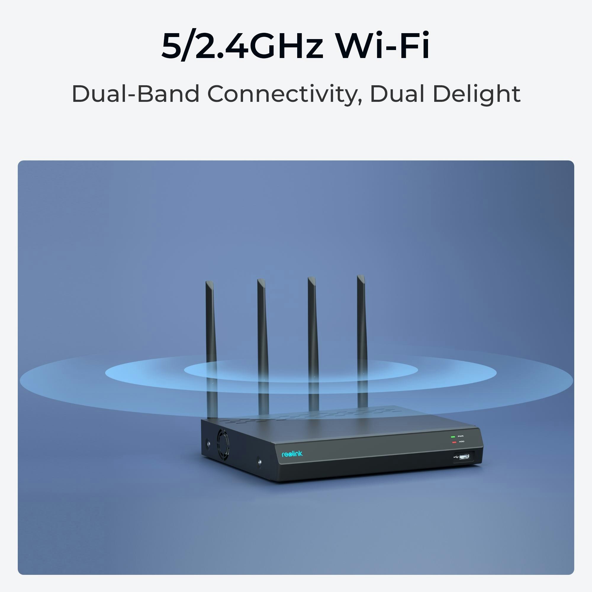 Reolink NVS12W 12 kanalers WiFi 6 NVR med 2TB harddisk