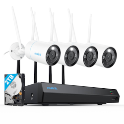 Reolink NVS12-8MB4W Trådløs kamerapakke, 4 stk. 4K bullet kameraer og opptaker med 2TB disk