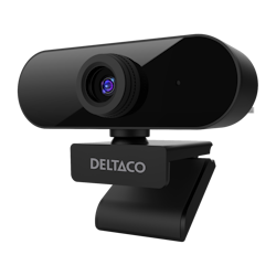 Deltaco Full HD-webkamera med 360° rotasjon, vippes opp/ned, 2MP, svart