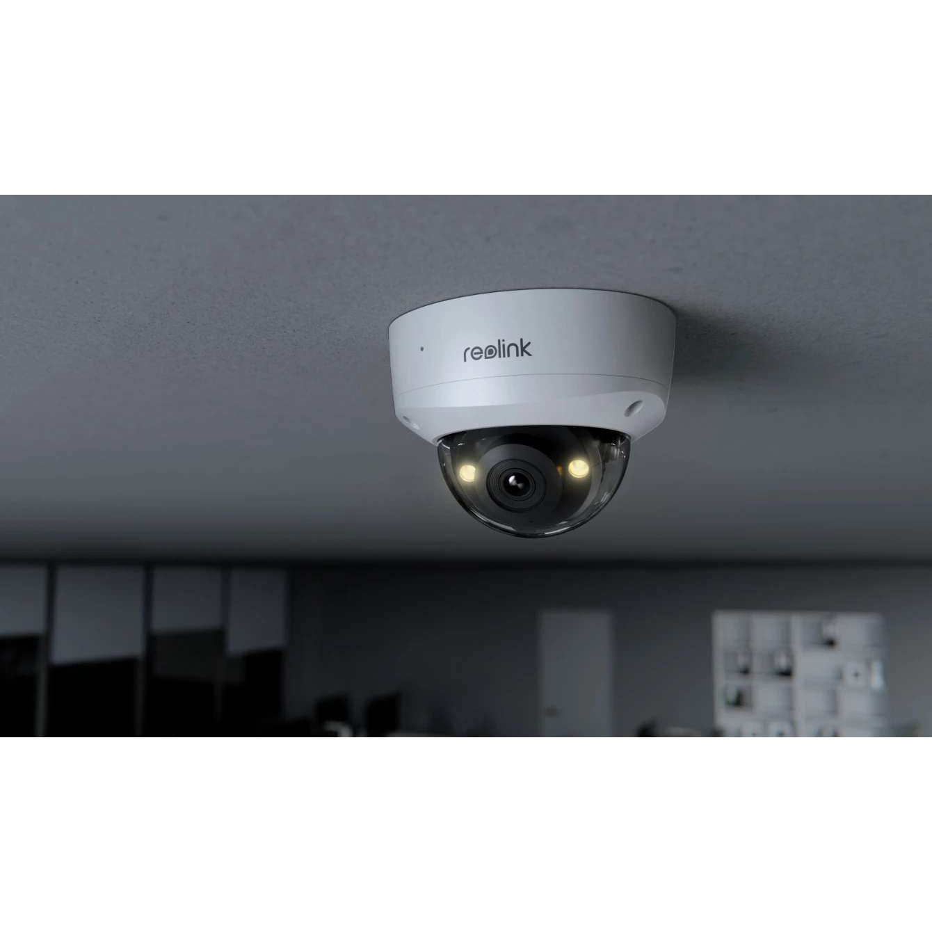 Reolink P337 RLC-840A 4K PoE dome-kamera, Spotlys, Vandalsikkert