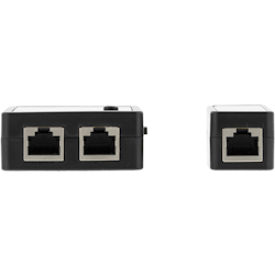 Deltaco kabeltester for RJ45, RJ12, RJ11 og BNC, todelt, beskyttelsesveske i hardplast, svart