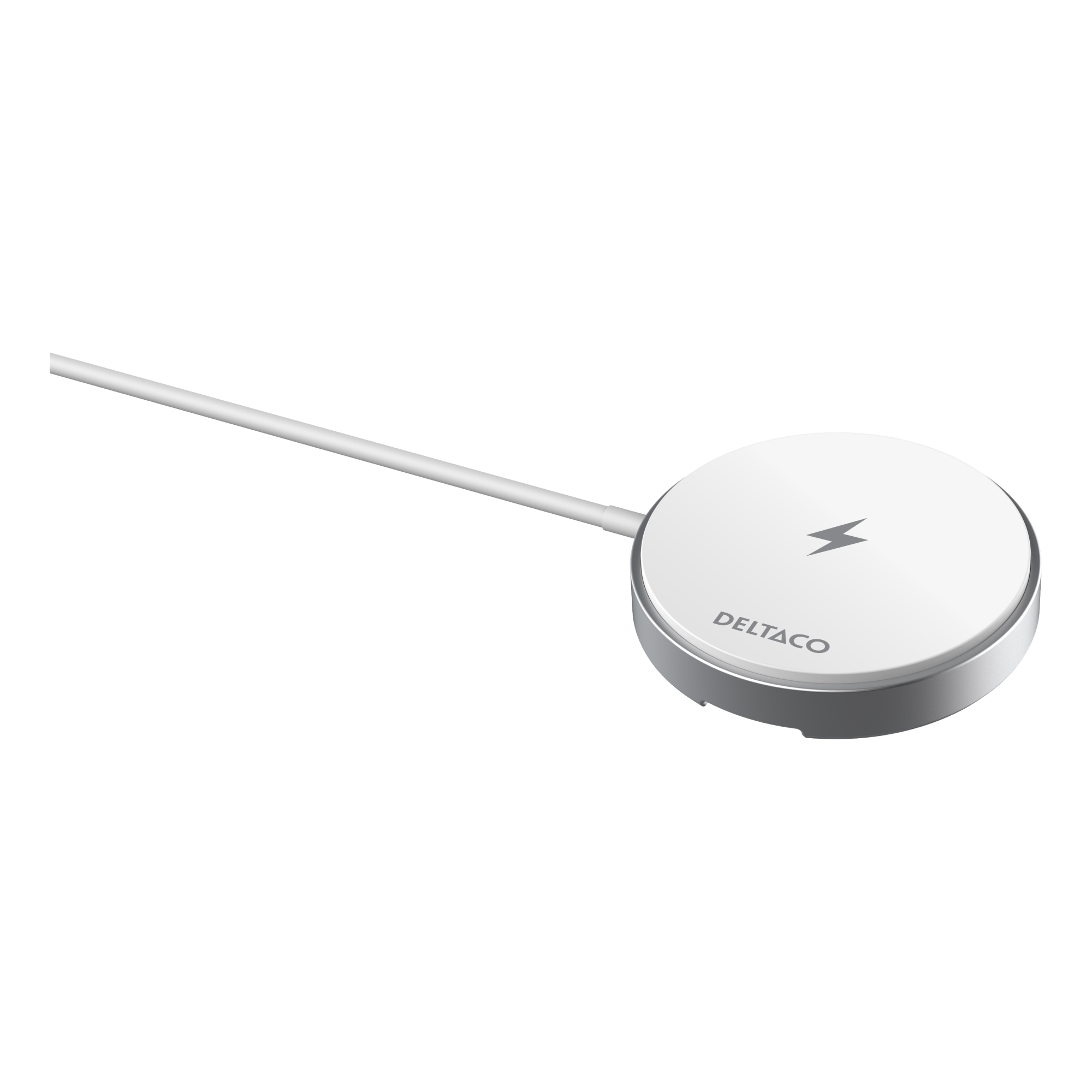 Deltaco Trådløs hurtiglader med magnet og stativ, iPhone 13/14/15/16, 15W, hvit