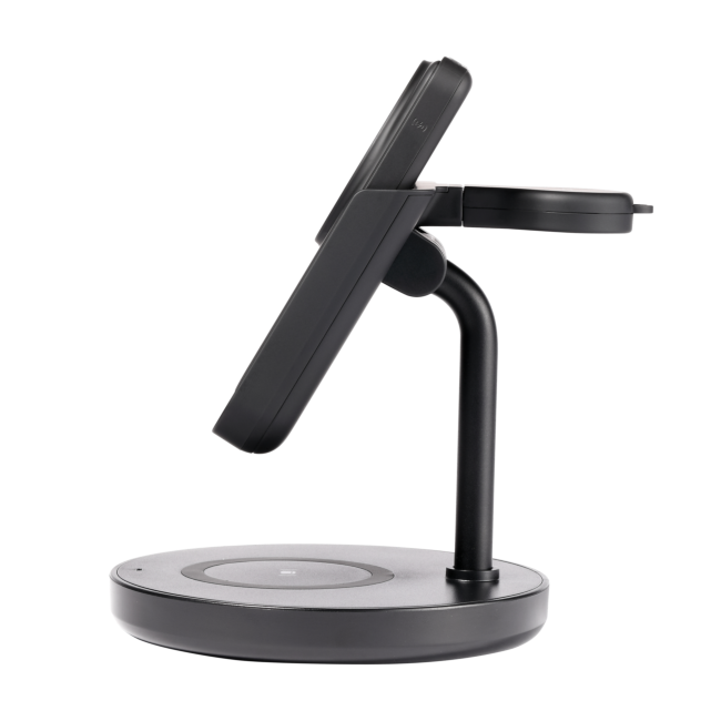Deltaco 3-i-1 magnetisk trådløs lader, avtakbar powerbank, iPhone/Apple watch/ørepropper