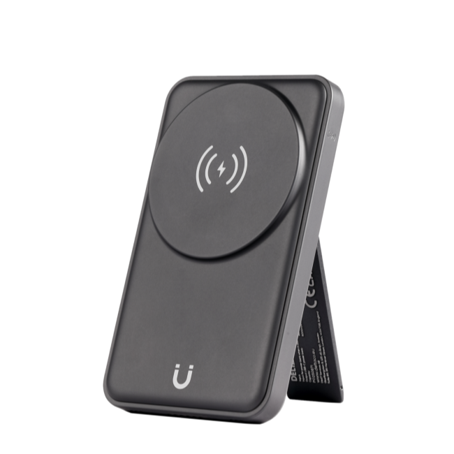 Deltaco 3-i-1 magnetisk trådløs lader, avtakbar powerbank, iPhone/Apple watch/ørepropper