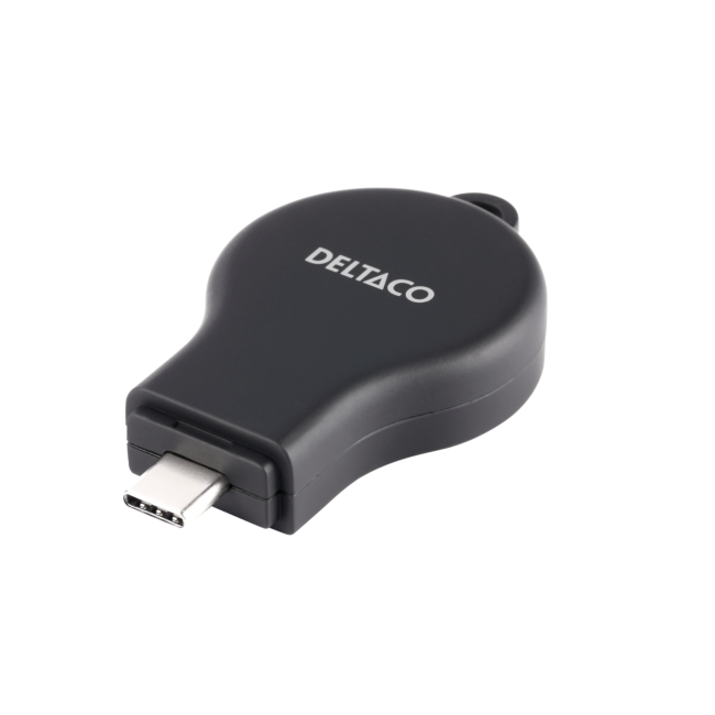 Deltaco 3-i-1 magnetisk trådløs lader, avtakbar powerbank, iPhone/Apple watch/ørepropper