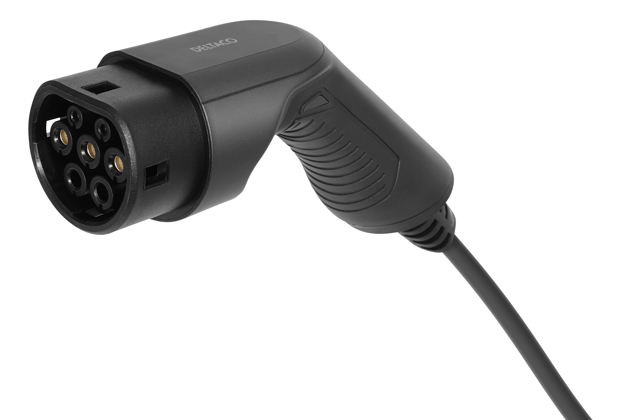 Deltaco e-Charge kabel, Schuko til type 2, 1 fase, 10A, 2.3kW, svart