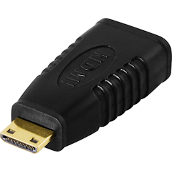 Deltaco mini HDMI han til HDMI hun adapter, 19-pin