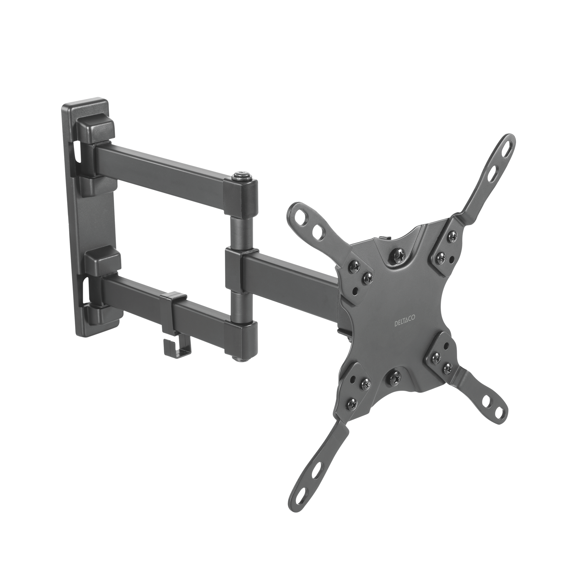 Deltaco Veggfeste med arm, 15"-40", 20 kg, svart