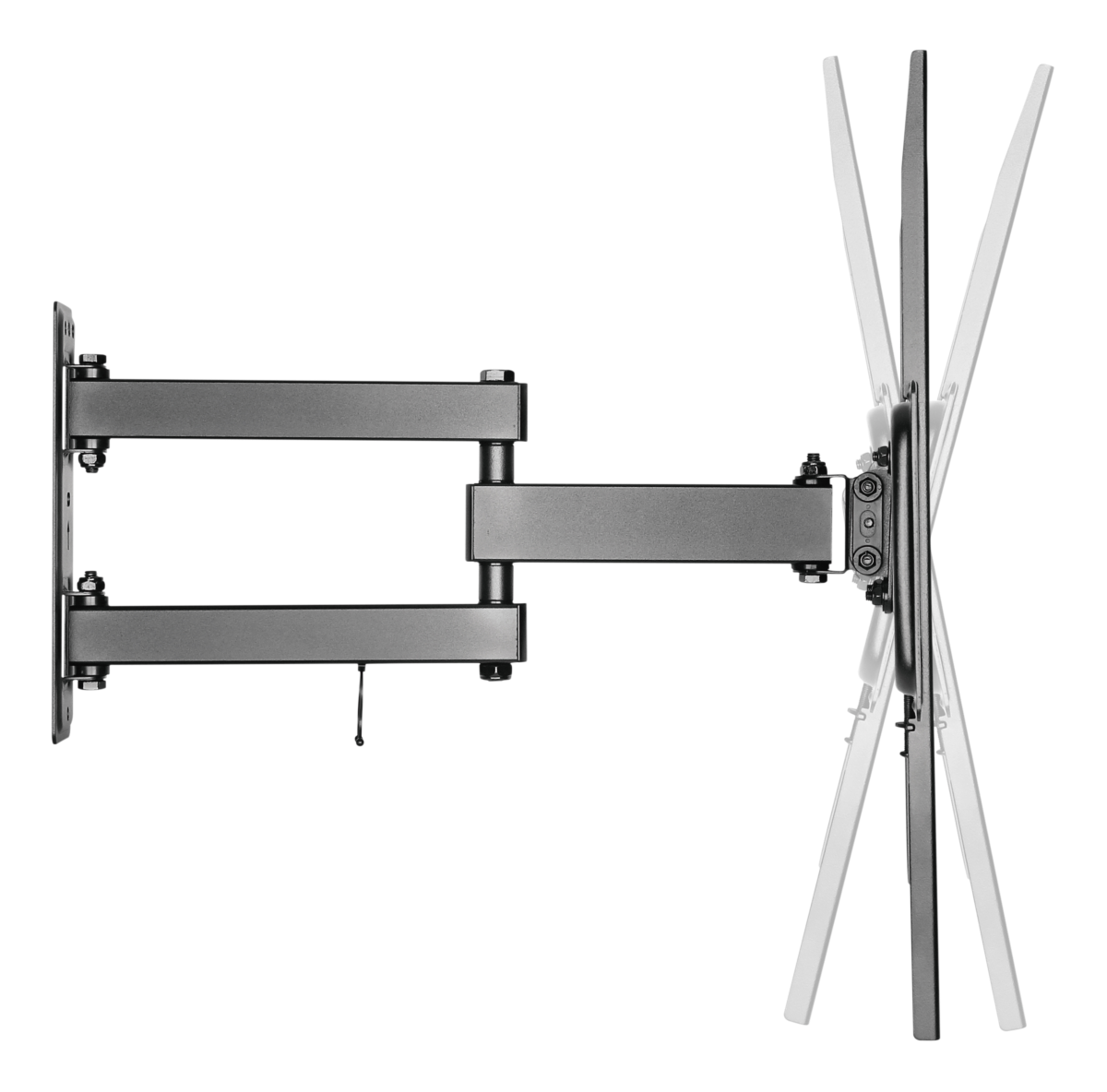 Deltaco Fullt bevegelig veggfeste med arm, buet skjerm, 37"-70", 35 kg, svart
