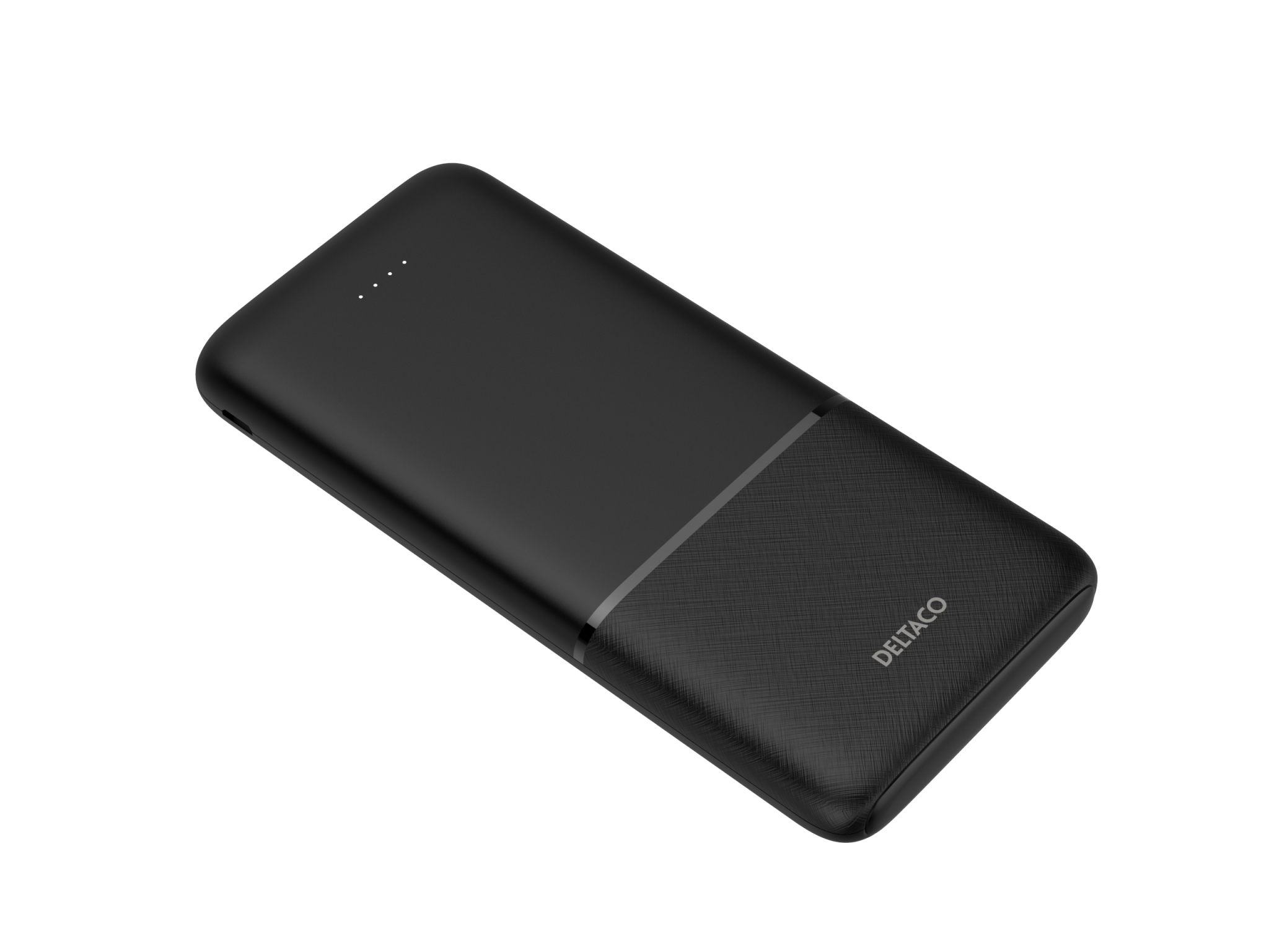 Deltaco Powerbank med hurtiglading og 3 porter, 2 x USB-A 18W, 1 x USB-C 20W PD, 10 000 mAh, svart