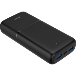 Deltaco Powerbank med hurtiglading og 3 porter, 2 x USB-A 18W, 1 x USB-C 20W PD, 20 000 mAh, svart