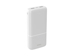 Deltaco Powerbank, 2 x USB-A, 1 x USB-C, 20 000 mAh, hvit