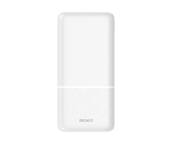 Deltaco Powerbank, 2 x USB-A, 1 x USB-C, 20 000 mAh, hvit
