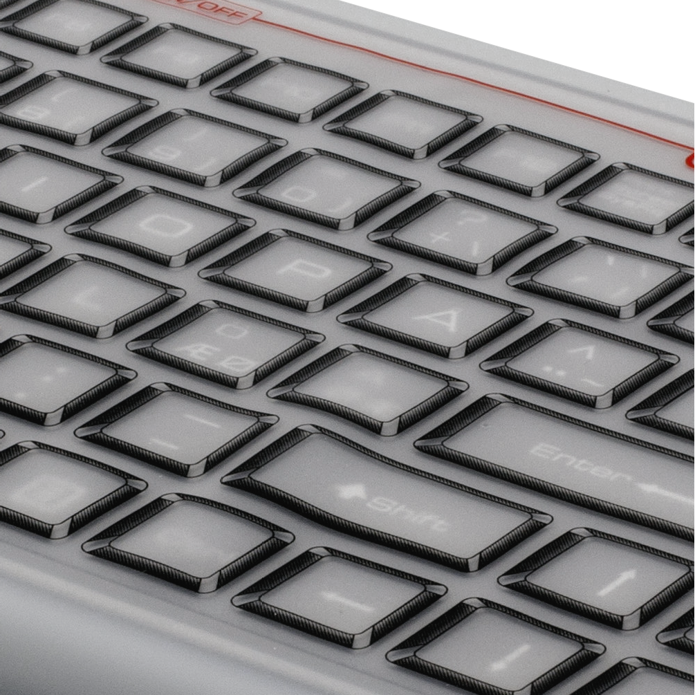 Deltaco Tastatur i silikon, IP68, blå LED, grå/svart