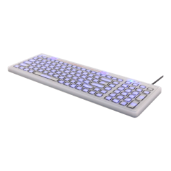 Deltaco Tastatur i silikon, IP68, blå LED, grå/svart