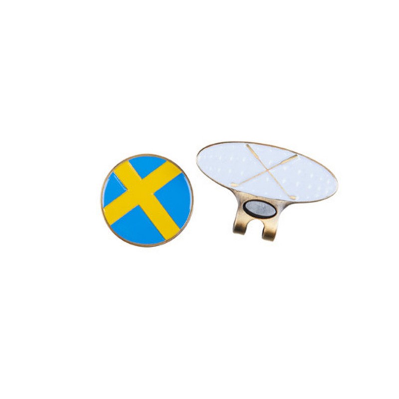 GolfGear Cap Clip Markeringsknapp Svensk flagga