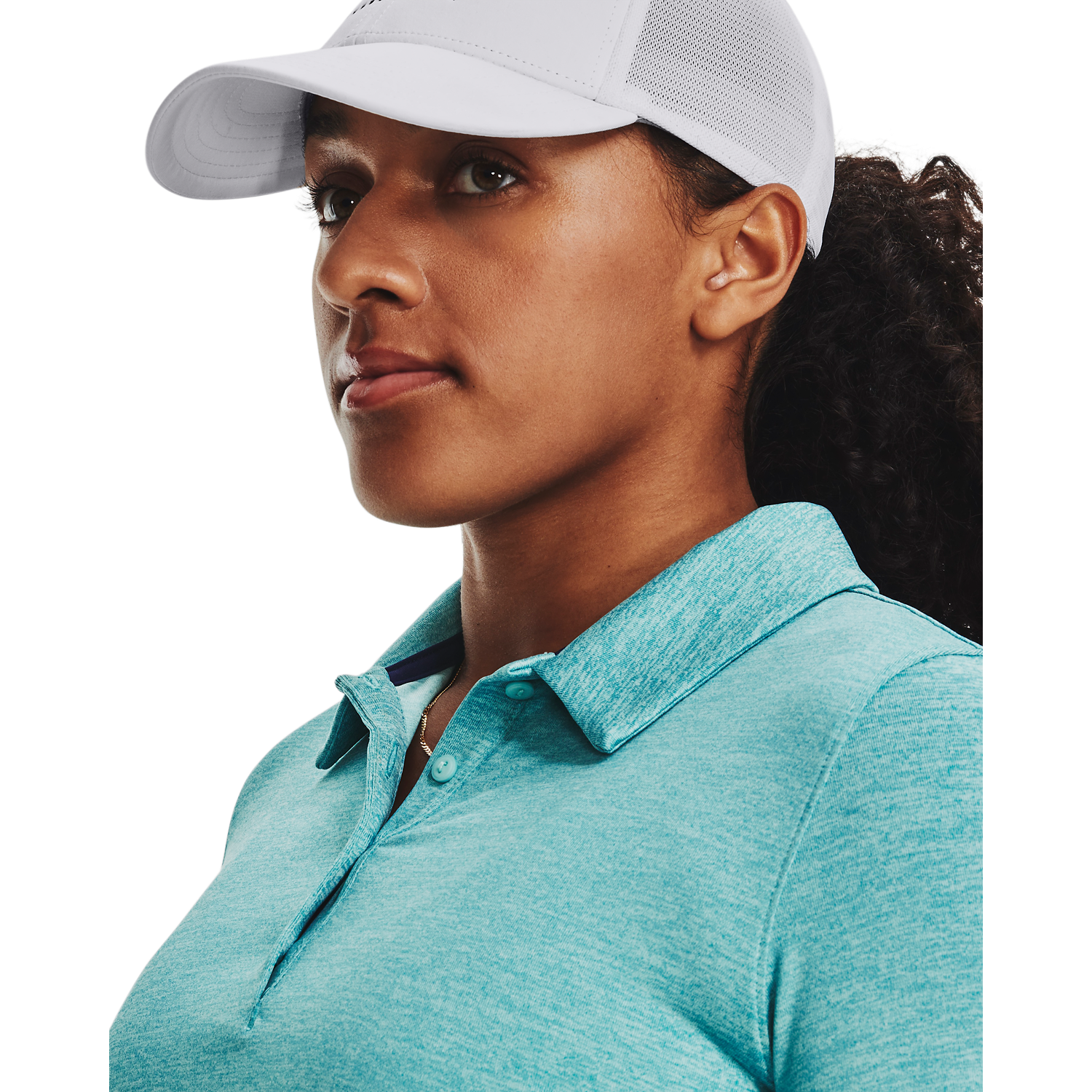 Under Armour Playoff SS Polo Womens Blue Foam