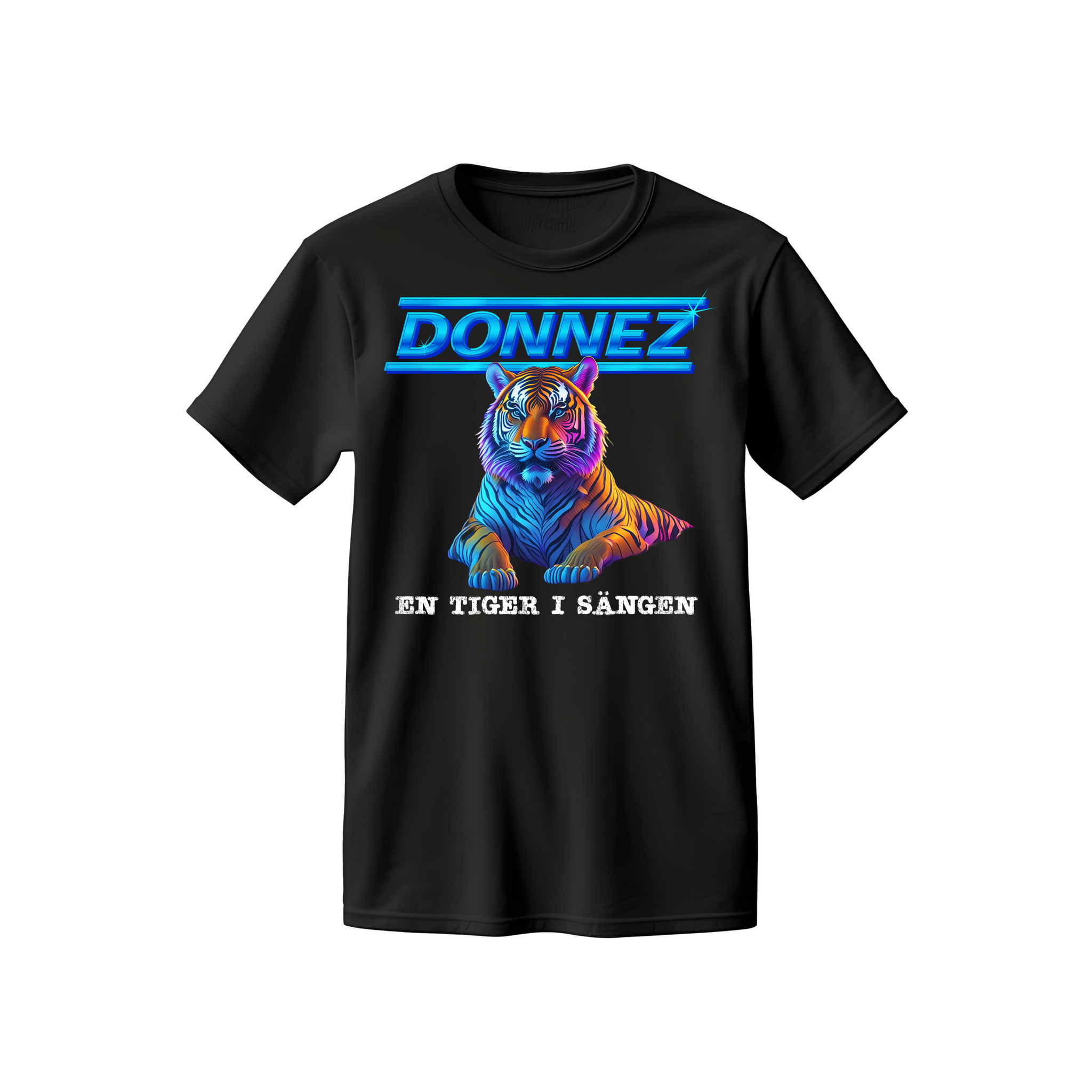 En tiger i sängen T-shirt Svart