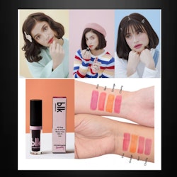 Blk lip  & Cheecj water tint orange