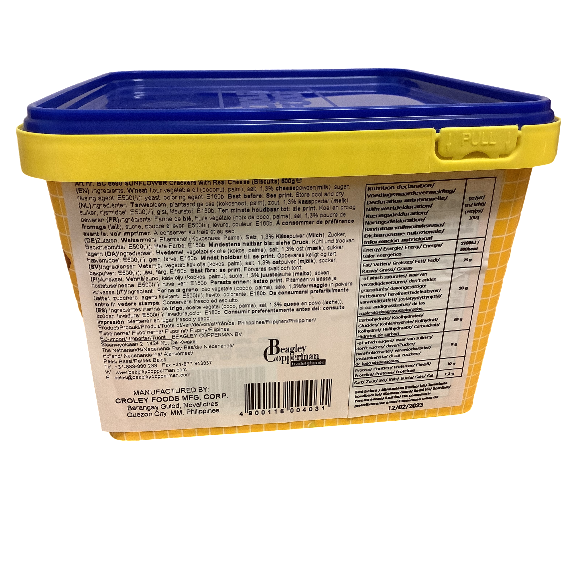 Sunflower Crackers  with Real Cheese 600g