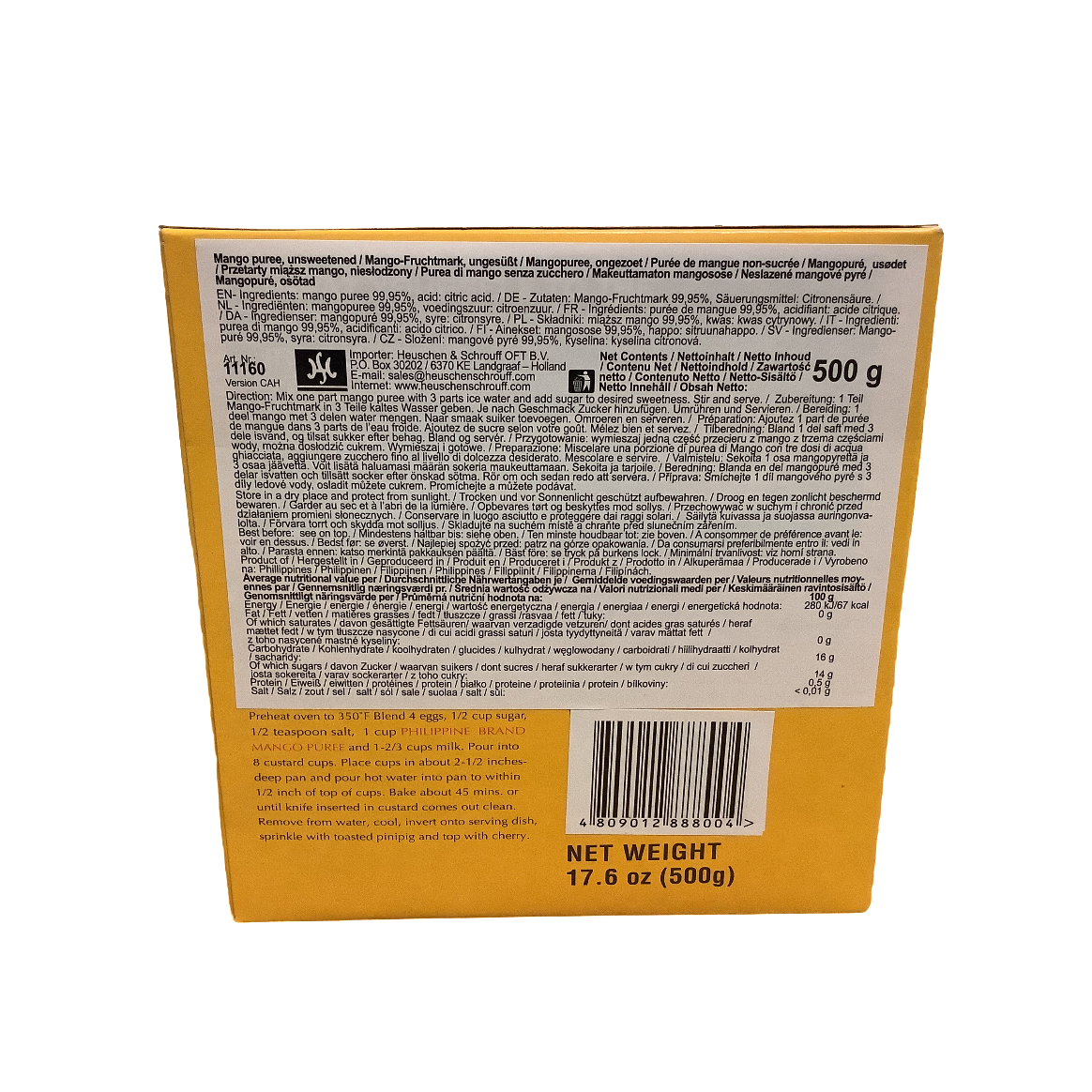 Philippines Brand MANGO PUREE  500g
