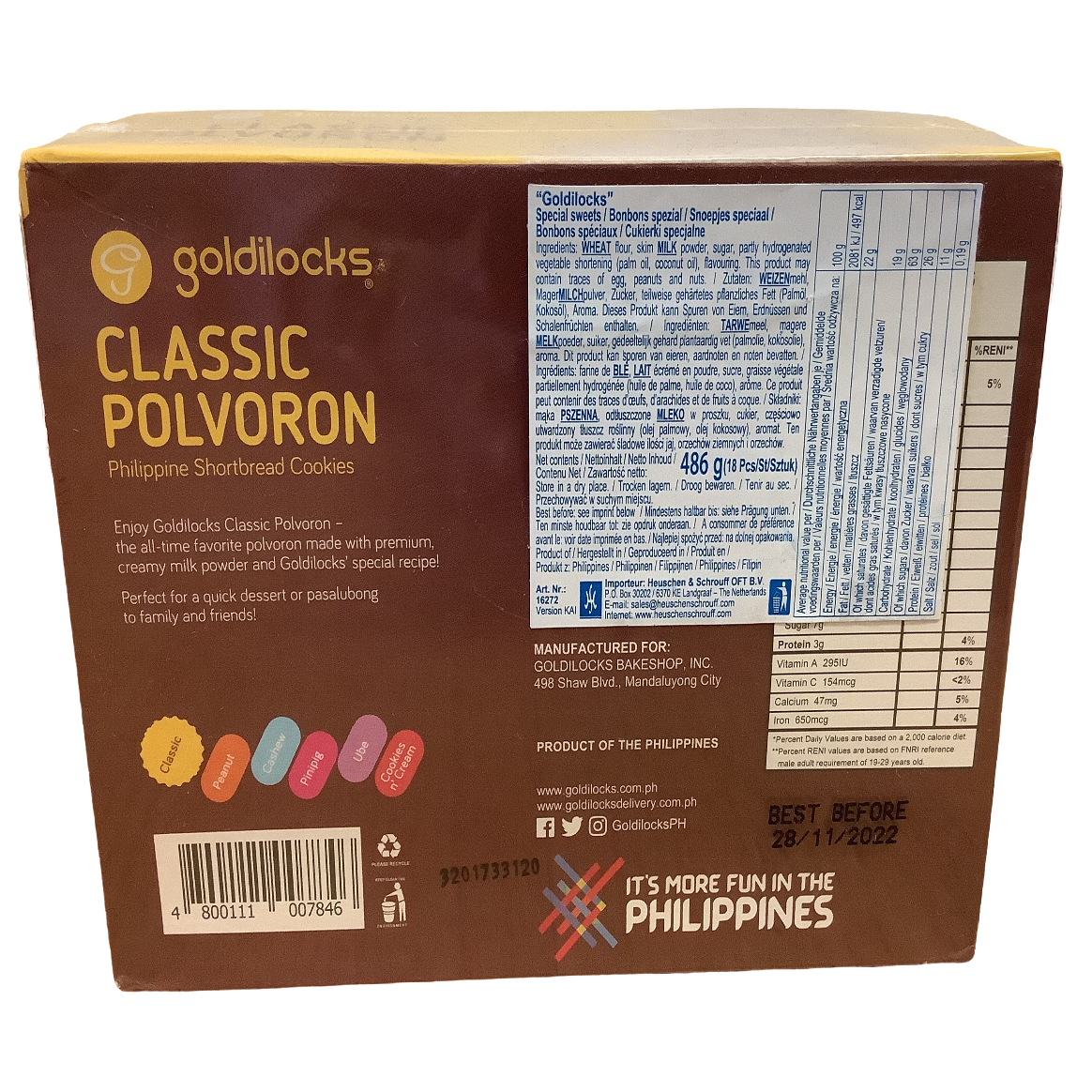 goldilocks  CLASSIC POLVORON 486g