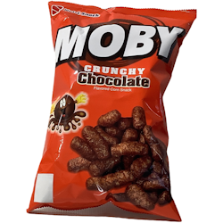 Moby crunchy chocolate flavored corn snack 90g