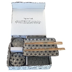 Japanese sushi set nippon black