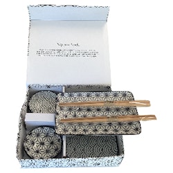 Japanese sushi set nippon black