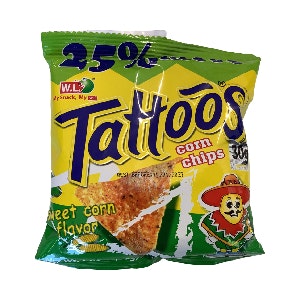 Tattoos corn chips sweet corn flavor 30g
