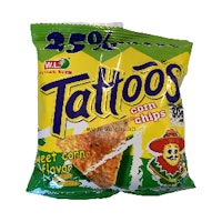 Tattoos corn chips sweet corn flavor 30g