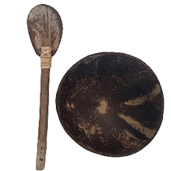 Coconut shell with ladle