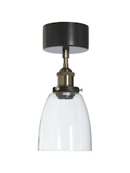 Rock taklampa Svart/mäss Klar 14cm