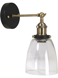 Kappa vägglampa Svart/mäss Klar 14cm