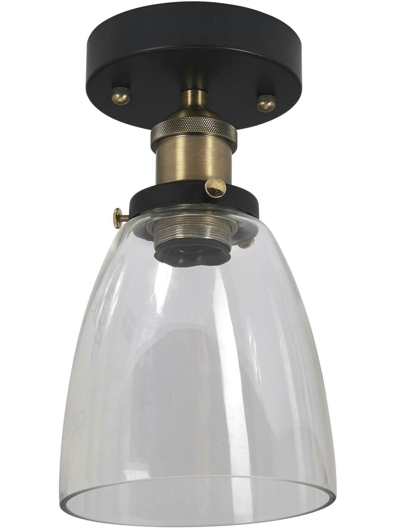 Kappa taklampa Svart/mäss Klar 14cm