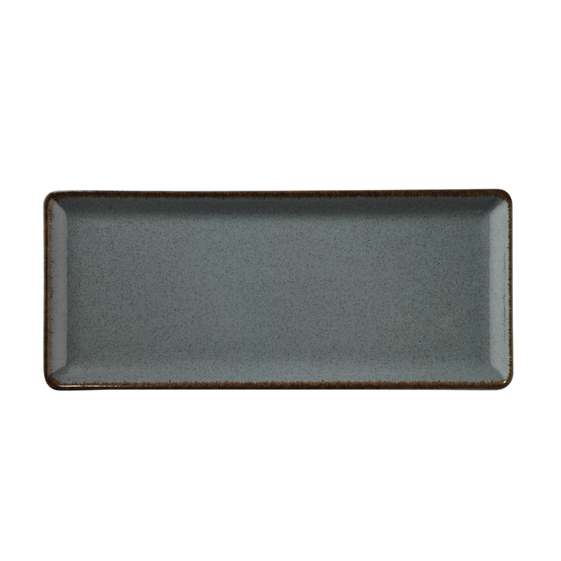 Tallrik flat 35X15cm gråblå