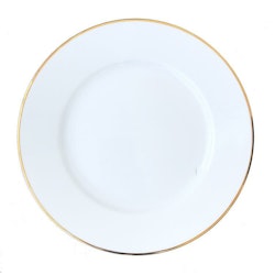 Tallrik flat rund vit med guldrand 26,5cm