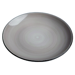Tallrik rund handmålat beige 19cm