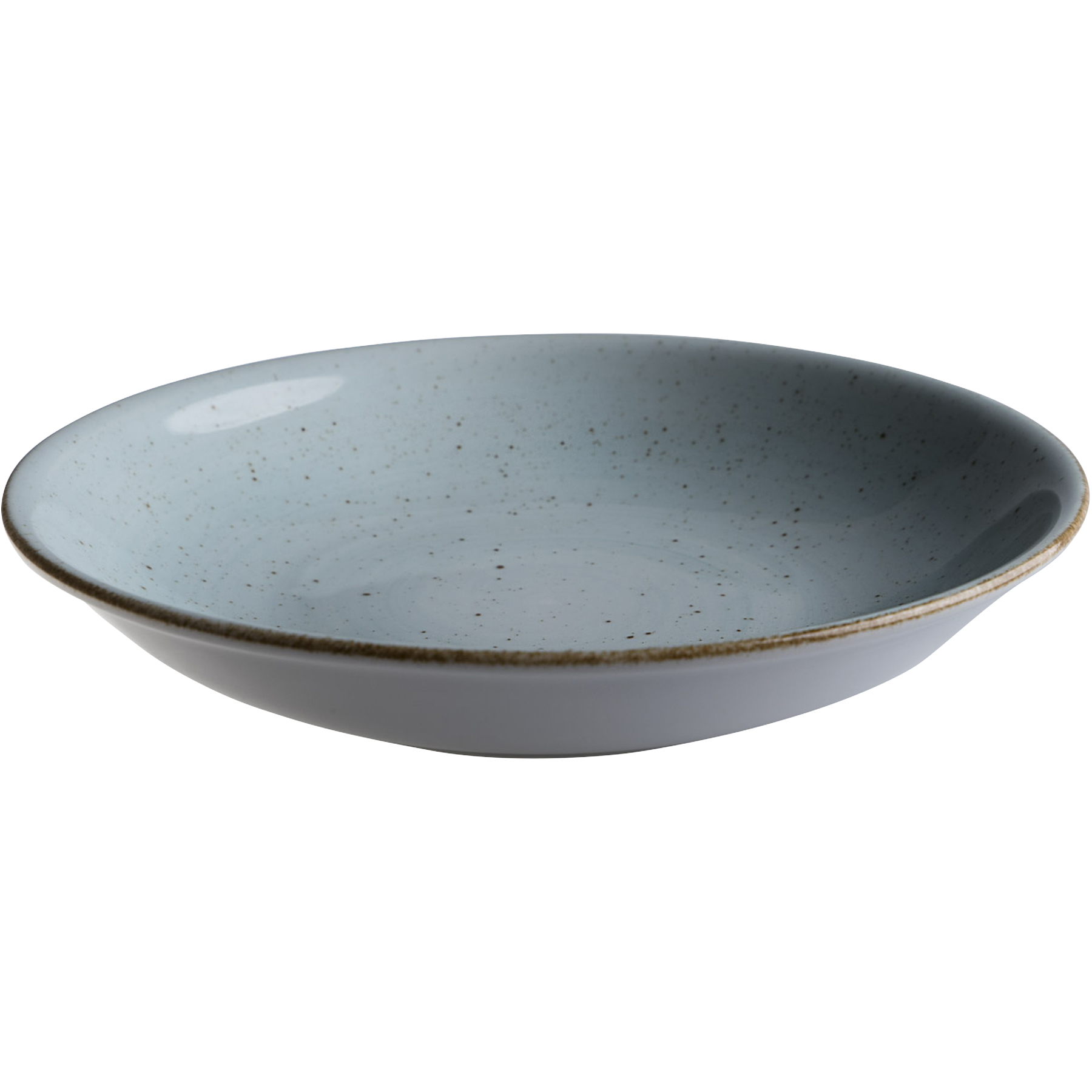 Tallrik djup rund handmålat turkos 23cm