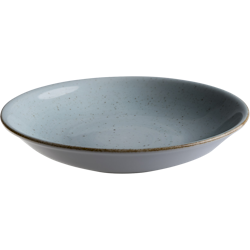 Tallrik djup rund handmålat turkos 23cm
