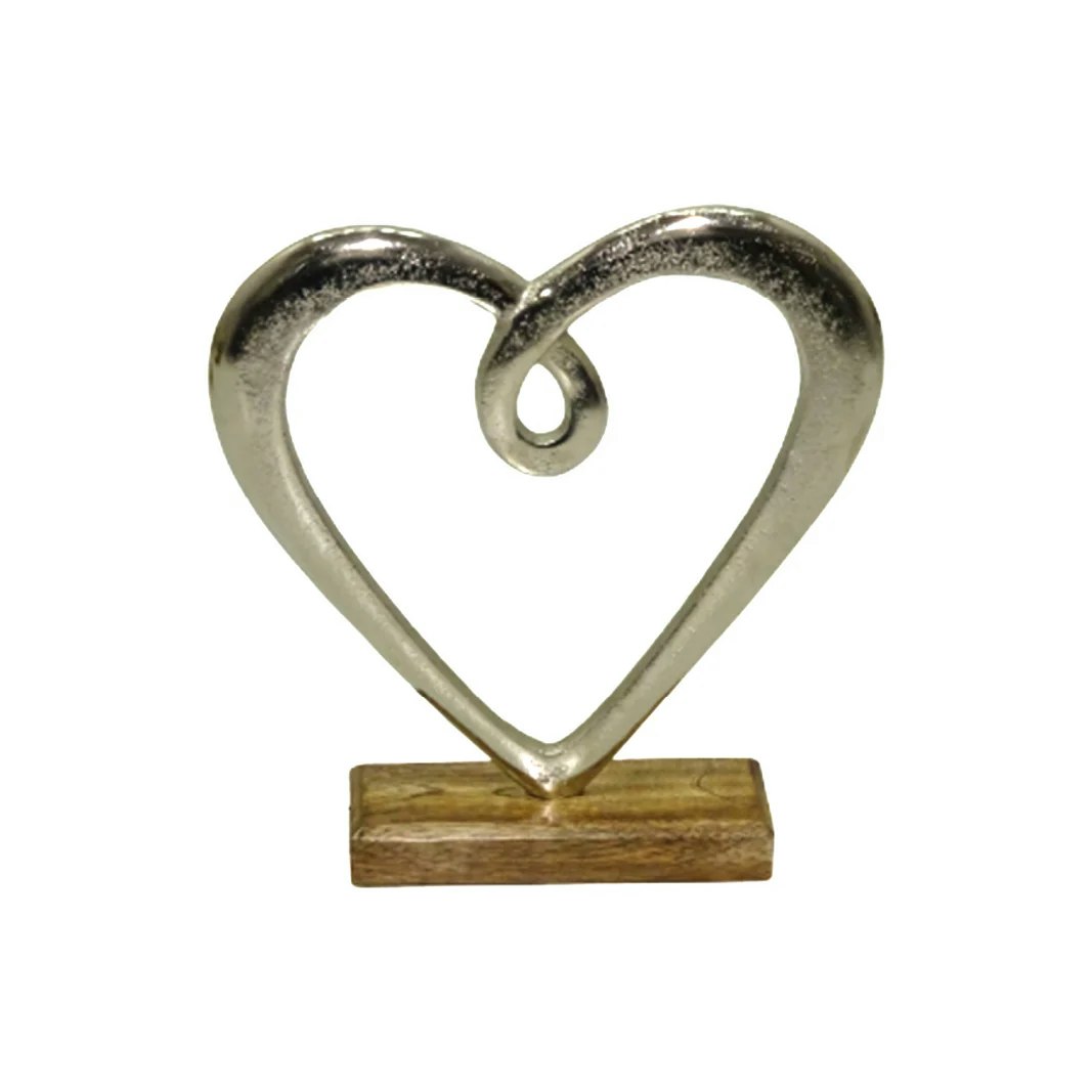 Hedy Hjärta aluminium träfot 24,5*23*5 cm