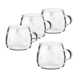 Fager Glasmugg med handtag snöstjärna 4 pack rymd 3,0 dl