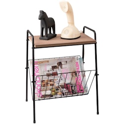 Otto Bord/tidningställ  MDF hylla svart smide  36*32*46 cm