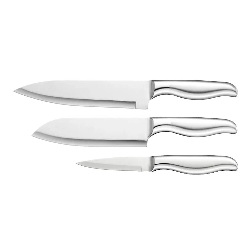 Kita Knivset 3 st kockkniv, japansk santoku, skalkniv
