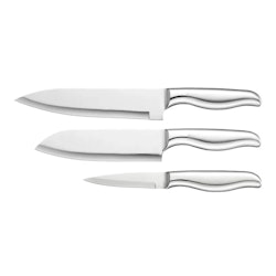 Kita Knivset 3 st kockkniv, japansk santoku, skalkniv