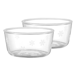 Snöstjärna Russin- & mandelskål  snöstjärna 2-pack glas Ø10*5 cm
