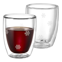Snöstjärna Dubbelväggad Glas 2-pack Ø6,8*8,6 cm 1,3 dl