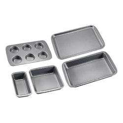 Baksett 5 delar brödform muffinsform rosterpan kakform