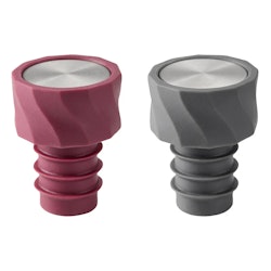 Vivi Vinförslutare 2pack svart,vinröd silikon rostfritt stål 3,2*4,5cm